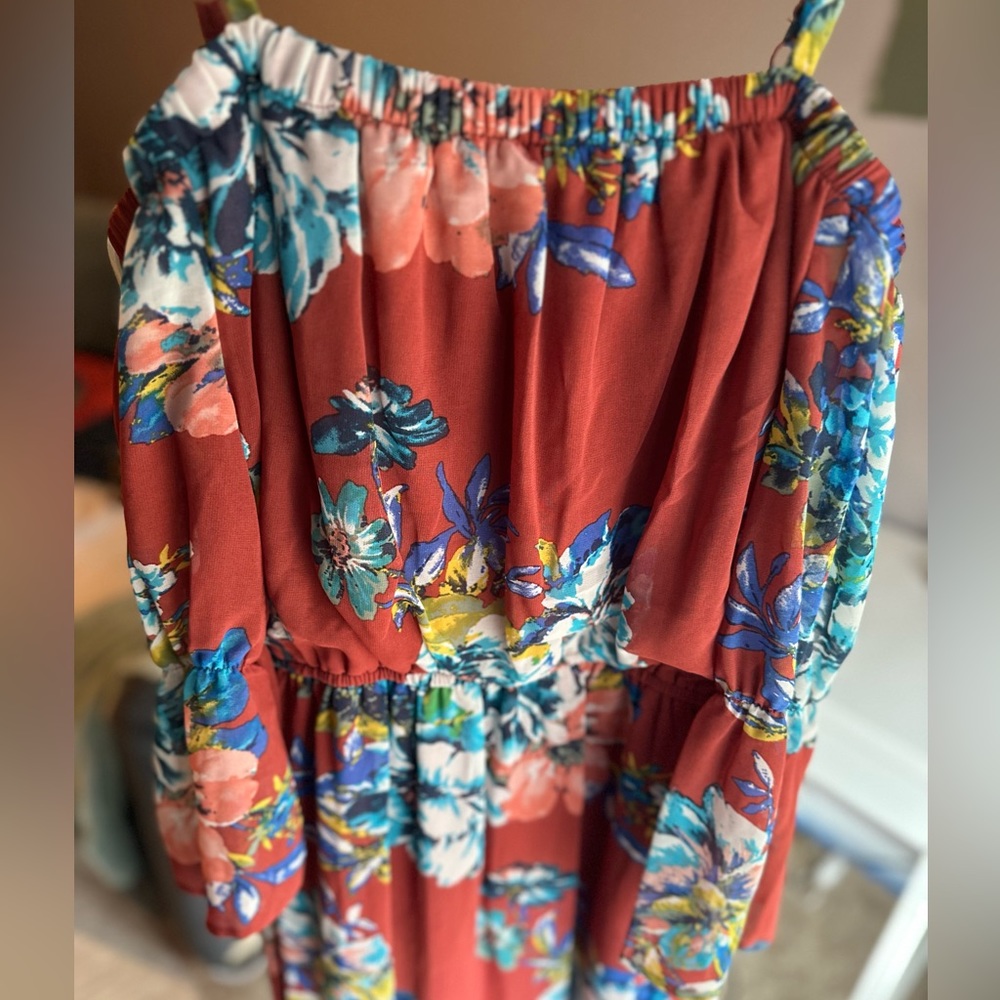 Floral Strapless or Off the shoulder Maxi dress